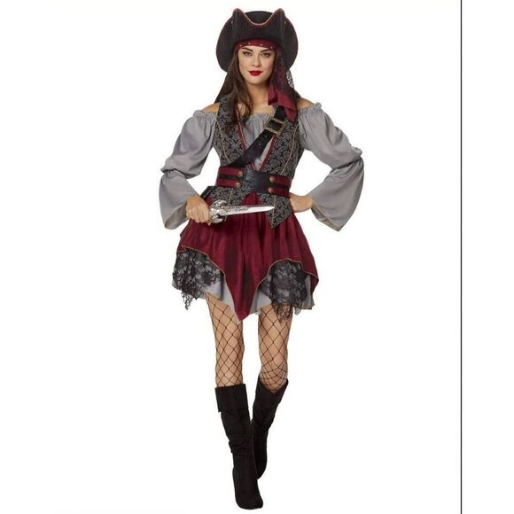 Women's Pirate Costume Castaway Cutie Collection Adult Halloween Costume M NWT - Picture 1 of 9